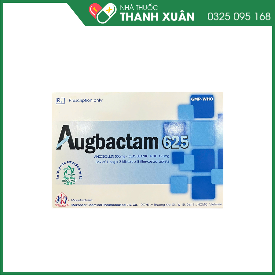 Augbactam 625 thuốc kháng sinh điều trị nhiễm khuẩn hô hấp, tiết niệu, da và mô mềm